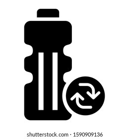 recycle bottle icon isolated sign symbol vector illustration - high quality black style vector icons
