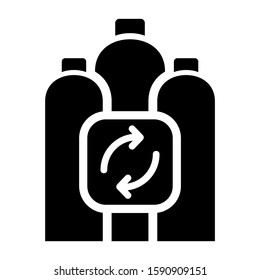 recycle bottle icon isolated sign symbol vector illustration - high quality black style vector icons
