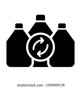 recycle bottle icon isolated sign symbol vector illustration - high quality black style vector icons
