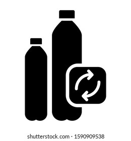 recycle bottle icon isolated sign symbol vector illustration - high quality black style vector icons
