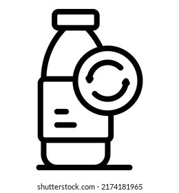 Umriss des Flaschensymbol-Umrisses Vektorgrafik. Öko sauber. Bio-erneuerbar