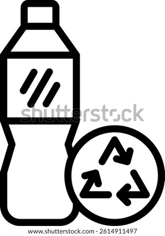 Recycle Bottle Icon Outline Vector Illustration
