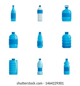 Recycle bottle icon set. Cartoon set of 9 recycle bottle vector icons for web design isolated on white background