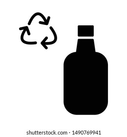 recycle bottle icon is a simple icon, like bottle with simple black color, suitable for various needs of your company or business icon,