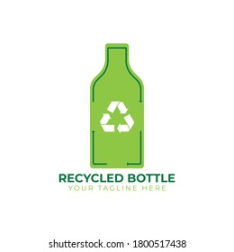 recycle bottle nature environment logo vector icon template