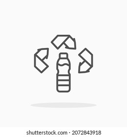 Recycle Bottle Plastic icon. Editable Stroke and pixel perfect. Outline style. Vector illustration. Enjoy this icon for your project.