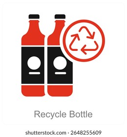 Diseño de concepto de icono de Vector de botella de reciclaje