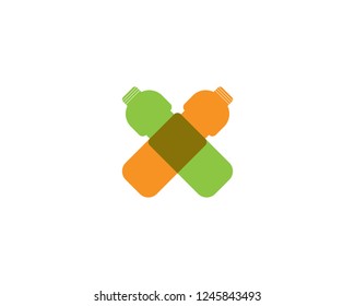 Recycle bottles plastic icon