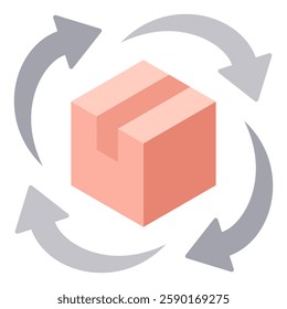 Recycle Box Icon Element For Design