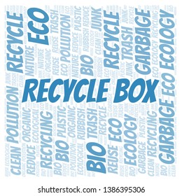 Recycle Box word cloud. Wordcloud made with text only.