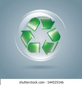 recycle bubble over gray background vector illustration