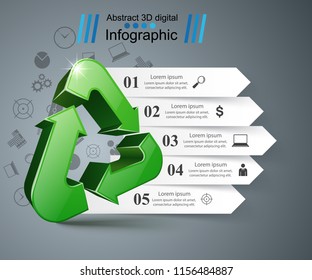 Recycle business infographic. Four items. Vector eps 10