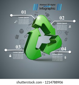 Recycle business infographic. Four items. Vector eps 10