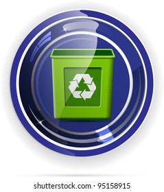 recycle button, environment protection, vector format