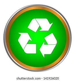 Recycle button isolated on white. Vector illustration