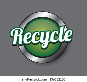 recycle button over gray background vector illustration