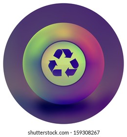 Recycle button. Vector illustration. 
