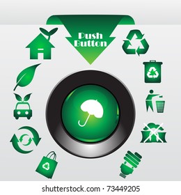 Recycle button, vector illustration