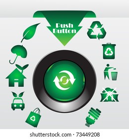 Recycle button, vector illustration