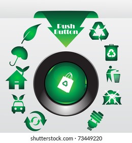Recycle button, vector illustration