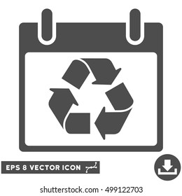 Recycle Calendar Day icon. Vector EPS illustration style is flat iconic symbol, gray color.