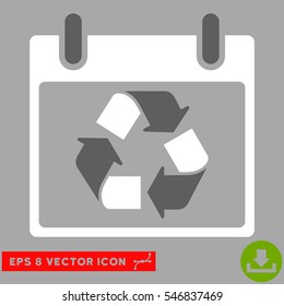 Recycle Calendar Day icon. Vector EPS illustration style is flat iconic bicolor symbol, dark gray and white colors.