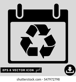 Recycle Calendar Day icon. Vector EPS illustration style is flat iconic symbol, black color.