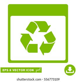 Recycle Calendar Page icon. Vector EPS illustration style is flat iconic symbol, eco green color.