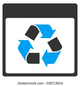 Recycle Calendar Page vector toolbar icon. Style is bicolor flat icon symbol, blue and gray colors, white background.