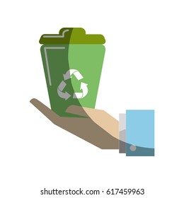 recycle can in the hand icon