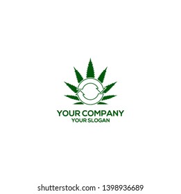 recycle cannabis logo design vector