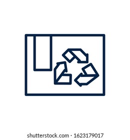 recycle cardboard box ecology environment icon linear vector illustration