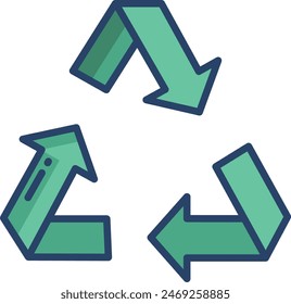 Recycle charge linear color vector illustration