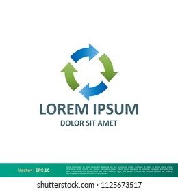 recycle circle arrow icon vector logo template