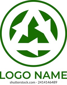 recycle circle   icon logo vector