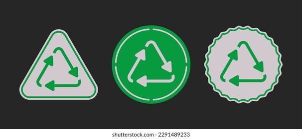 Recycle Circle Icons. Ecologic stamps. Organic natural labels.