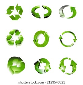 Recycle Circular Arrows Icon Set