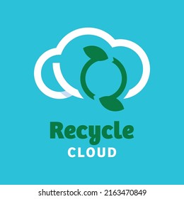Recycle with cloud logo vector design symbol graphic icon sign illustration creative idea