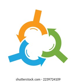 recycle cloud symbol y arrow logo