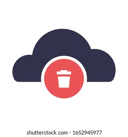 Recycle cloud vector glyph colour icon. EPS 10