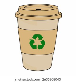 recycle coffee cup  with recycle symbol