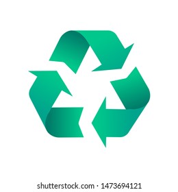 Recycle color flat icon. Zero waste lifestyle. Eco friendly. Pollution prevention symbol. Enviroment protection. Template for web page, app, promo. UI/UX/GUI design element.