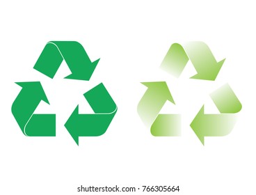 Recycle color green and light green vector icon on white background,for graphic design,Web site, EPS 10
