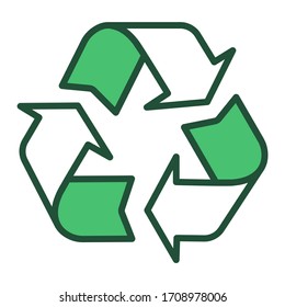Recycle color color line icon. Eco friendly. Pollution prevention symbol. Enviroment protection. UI/UX/GUI design element.