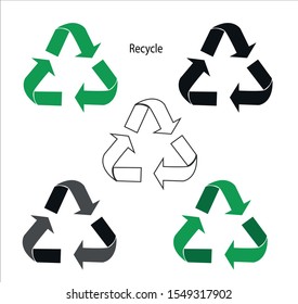 
recycle with color set vector illustration