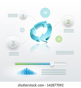 Recycle and community concept. Vector ui (user interface) elements and graphics.