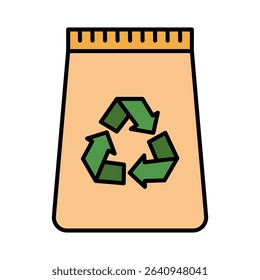 Recycle Compost Bin Bag Vector Icon Set - Environment, Waste, Green, Organic, Disposal, Outline, Flat, Editable Line Weight