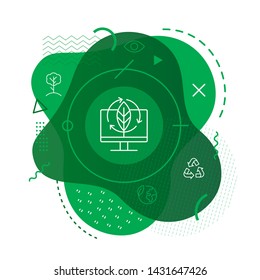 Recycle computer icon on modern background	
