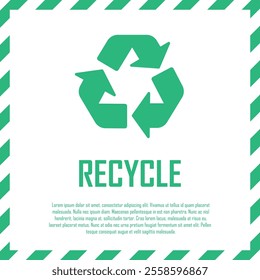 Recycle concept logo sign, reuse materials, reduce pollution, save the earth and nature, go green, environment day, eco friendly