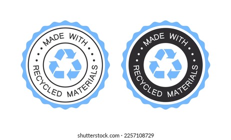 Concepto de reciclaje. Fabricado con materiales reciclados. Embalaje y reciclado. Ilustración del vector